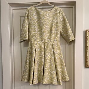 Paisley Cinched Waist full skirt dress